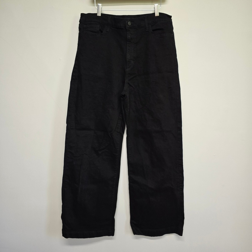 Joe's Jeans Wide Leg Pants Womens 34 Black Rinse Stretch Denim Minimalist
